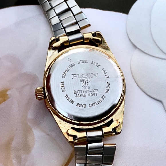ELGIN EG078 Gold Tone Crystal Accented Watch